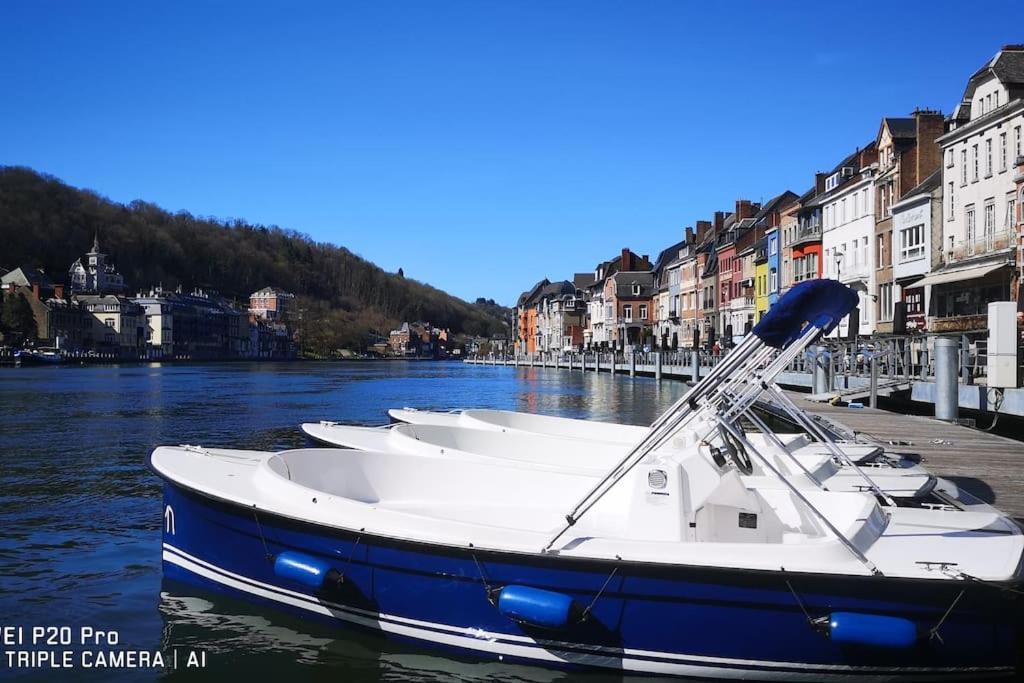 Vue Sur Meuse Avec Jacuzzi Et Sauna Exterieur. Yvoir Esterno foto